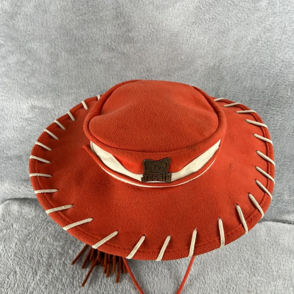 Disney Parks Jessie Cowgirl Hat Youth Red Toy Story Braid Badge Costume Kids